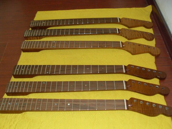 roasted curly maple stratocaster and telecaster guitar necks